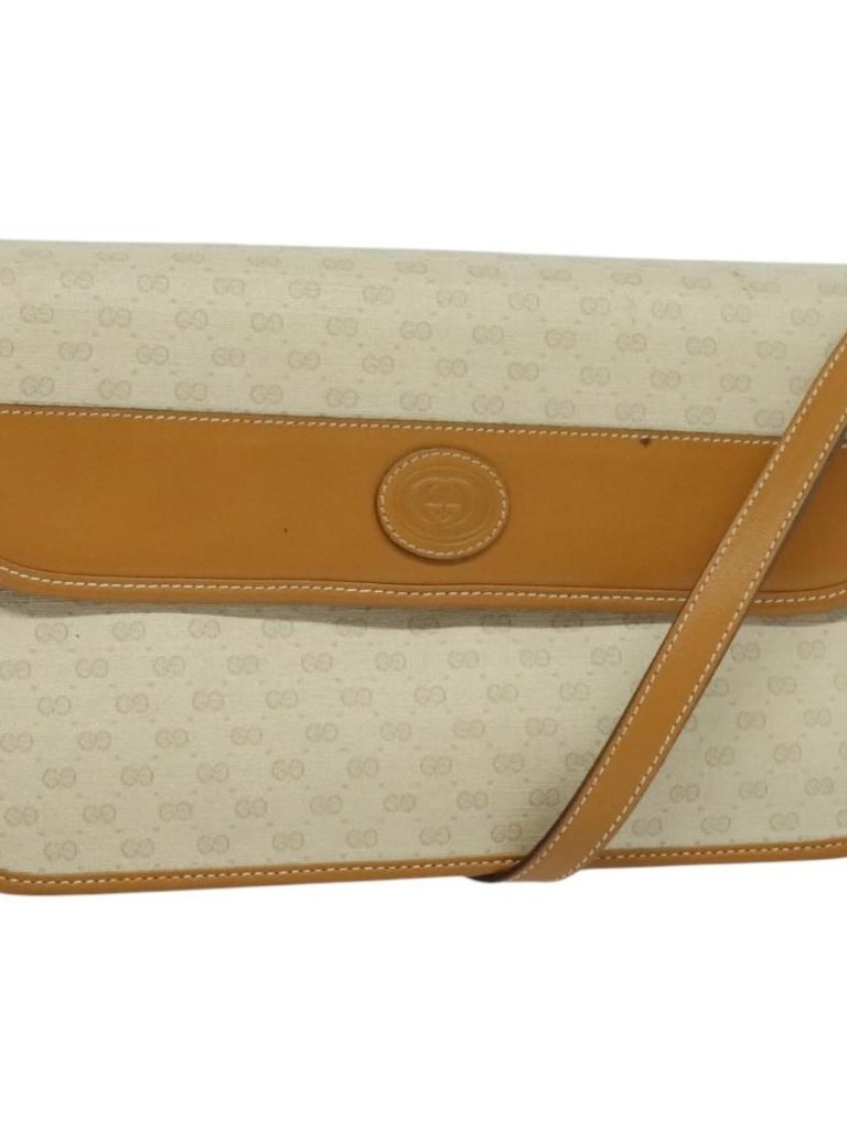 Gucci Micro Gg Supreme Shoulder Bag Pvc Beige Gold 004 904 0261 Auth Ba1184